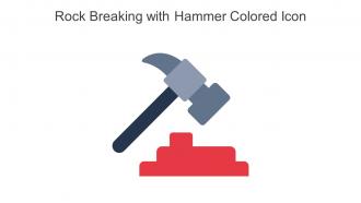 Rock Breaking With Hammer Colored Icon In Powerpoint Pptx Png And Editable Eps Format