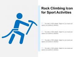 Rock climbing icon for sport activities