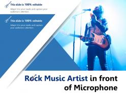 Rock music artist in front of microphone