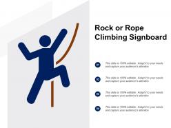 Rock or rope climbing signboard