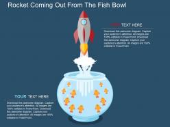 Rocket coming out from the fish bowl flat powerpoint design