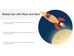 Rocket icon with moon and stars