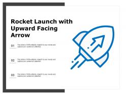 Rocket launch with upward facing arrow