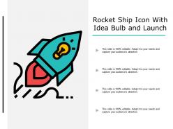 Rocket ship icon with idea bulb and launch