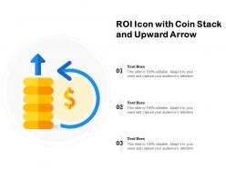 Roi icon with coin stack and upward arrow