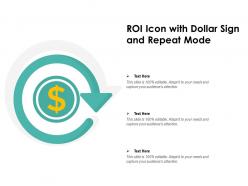 Roi icon with dollar sign and repeat mode