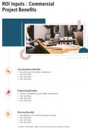 Roi Inputs Commercial Project Benefits Commercial Proposal One Pager Sample Example Document