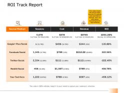 Roi track report revenue ppt powerpoint presentation gallery slide download