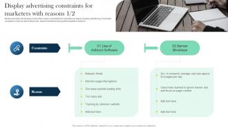 Role And Importance Of Display Advertising Display Advertising Constraints Marketers MKT SS V
