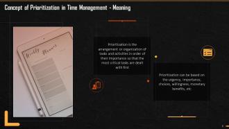 Role And Importance Of Prioritization In Time Management Training Ppt