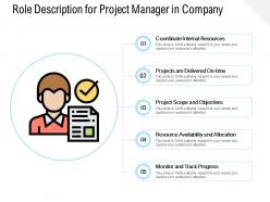 Role description for project manager in company