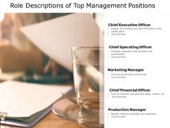 Role descriptions of top management positions