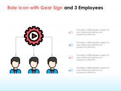 Role icon with gear sign and 3 employees