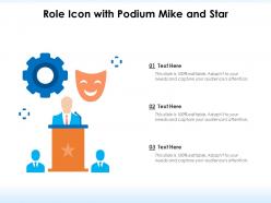 Role icon with podium mike and star