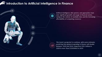 Role Of Artificial Intelligence In Finance Training Ppt