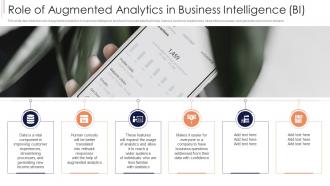 Role Of Augmented Analytics In Business Intelligence BI Ppt Sample