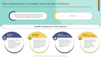Role Of Blockchain In Property And Casualty Blockchain In Insurance Industry Exploring BCT SS
