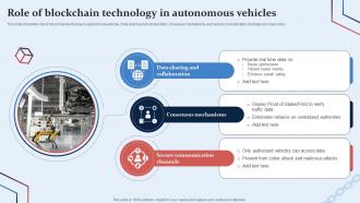 Role Of Blockchain Technology In Autonomous Vehicles