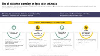 Role Of Blockchain Technology In Digital Asset Insurance Exploring Blockchains Impact On Insurance BCT SS V