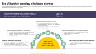 Role Of Blockchain Technology In Healthcare Insurance Exploring Blockchains Impact On Insurance BCT SS V