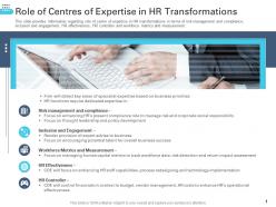 Role of centers of expertise in hr transformations transforming human resource ppt guidelines
