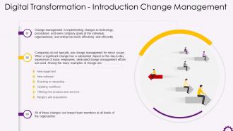 Role Of Change Management In Digital Transformation Training Ppt
