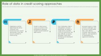 Role Of Data In Credit Scoring Approaches Credit Scoring And Reporting Complete Guide Fin SS
