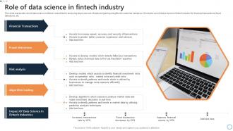 Role Of Data Science In Fintech Industry