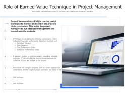 Role of earned value technique in project management
