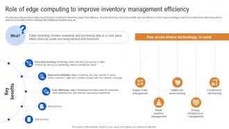 Role Of Edge Computing To Improve Inventory How IoT In Inventory Management Streamlining IoT SS
