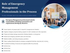 Role of emergency management professionals in the process