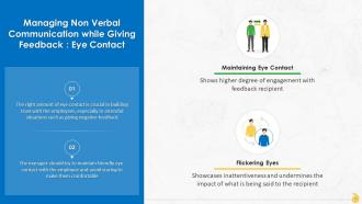 Role Of Eye Contact In Giving Feedback Training Ppt