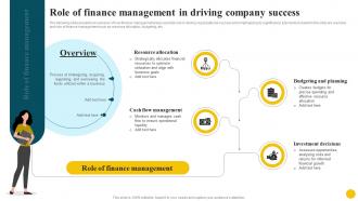Role Of Finance Management In Driving Company Success Resolving Corporate Issues