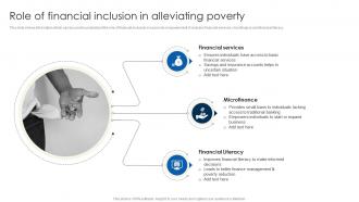 Role Of Financial Inclusion In Alleviating Financial Inclusion To Promote Economic Fin SS