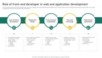 Role Of Front End Developer In Web And Application Development