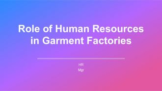 Role Of Human Resources In Garment Factories PPT Designs AT
