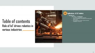 Role Of IoT Driven Robotics In Various Industries Powerpoint Presentation Slides IoT CD Professionally Unique