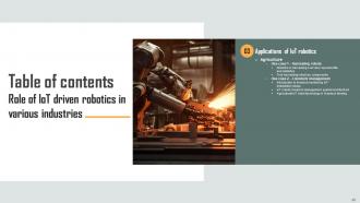 Role Of IoT Driven Robotics In Various Industries Powerpoint Presentation Slides IoT CD Impactful Content Ready