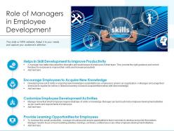 Role of managers in employee development