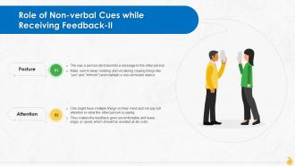 Role Of Non Verbal Cues While Receiving Feedback Training Ppt Impactful Template