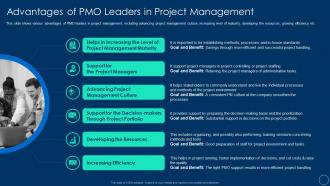 Role of pmo leaders to support a digital enterprise advantages of pmo leaders in project management