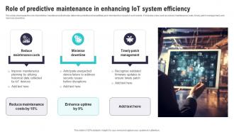 Role Of Predictive Maintenance In Enhancing IoT Security And Privacy Safeguarding IoT SS