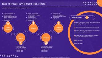 Role Of Product Development Team Experts Leadership Playbook For Digital Transformation