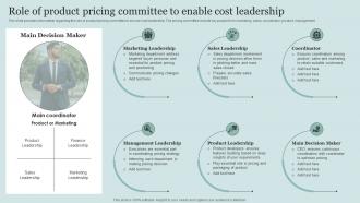 Role Of Product Pricing Committee To Enable Cost Critical Initiatives To Deploy Successful Business