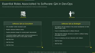 Role of qa in devops it essential roles associated to software qa in devops