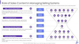 Role of sales content in managing selling systems b2b enterprise demand generation initiatives