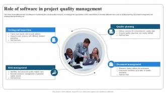 Role Of Software In Project Quality Management Project Quality Management PM SS