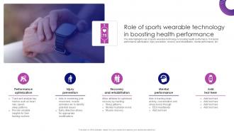 Role Of Sports Wearable Technology In Boosting Health Performance Innovations In Wearable Sports Ppt Sample