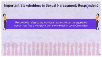 Role Of Stakeholders In Addressing Sexual Harassment Training Ppt Designed Pre-designed