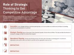 Role of strategic thinking to get competitive advantage